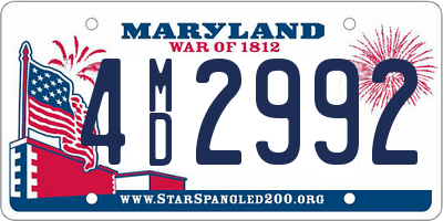 MD license plate 4MD2992