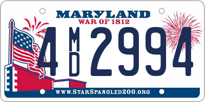 MD license plate 4MD2994