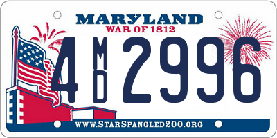 MD license plate 4MD2996