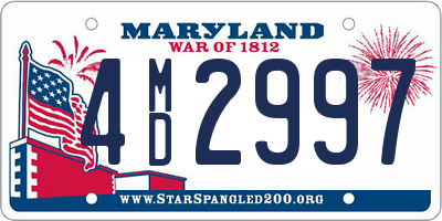 MD license plate 4MD2997