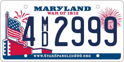 MD license plate 4MD2999