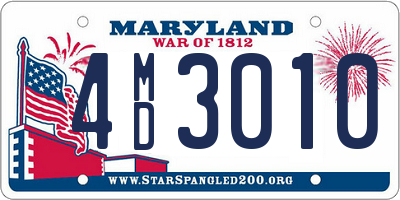 MD license plate 4MD3010