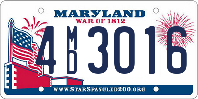 MD license plate 4MD3016