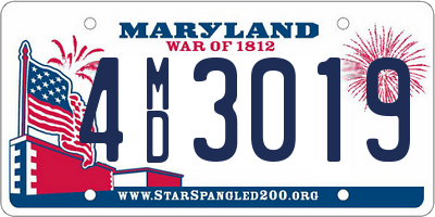MD license plate 4MD3019
