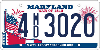 MD license plate 4MD3020