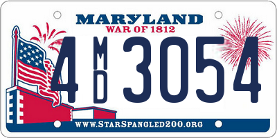 MD license plate 4MD3054