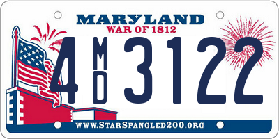 MD license plate 4MD3122