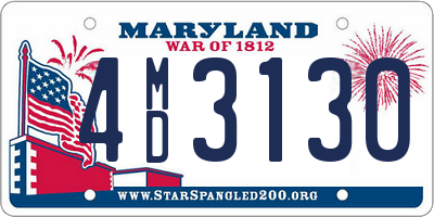 MD license plate 4MD3130