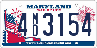 MD license plate 4MD3154