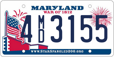 MD license plate 4MD3155