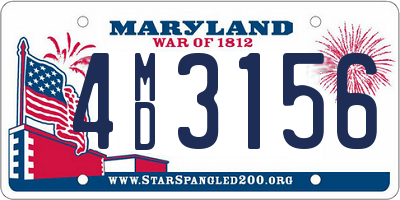 MD license plate 4MD3156