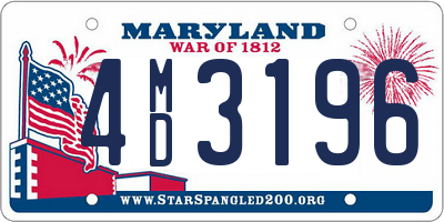 MD license plate 4MD3196