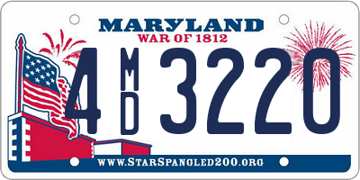 MD license plate 4MD3220