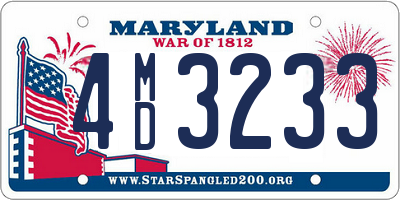 MD license plate 4MD3233