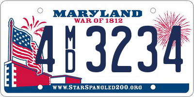 MD license plate 4MD3234