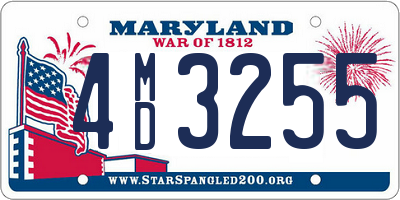 MD license plate 4MD3255