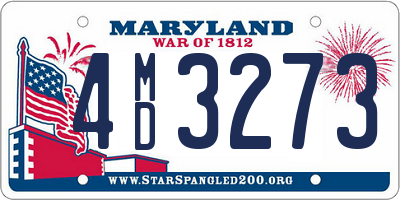 MD license plate 4MD3273