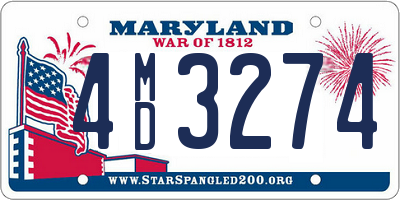 MD license plate 4MD3274