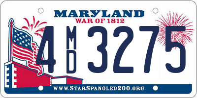 MD license plate 4MD3275