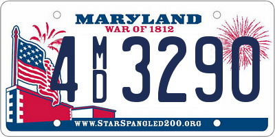 MD license plate 4MD3290