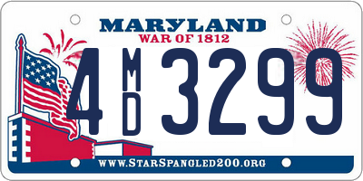 MD license plate 4MD3299
