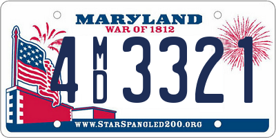 MD license plate 4MD3321