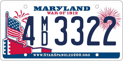 MD license plate 4MD3322