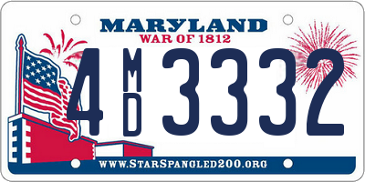 MD license plate 4MD3332