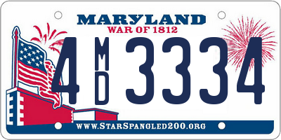 MD license plate 4MD3334