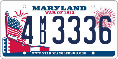 MD license plate 4MD3336