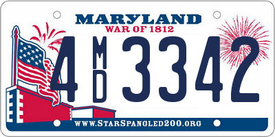 MD license plate 4MD3342