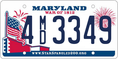 MD license plate 4MD3349