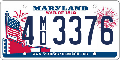 MD license plate 4MD3376