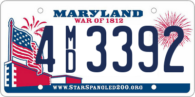 MD license plate 4MD3392