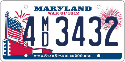MD license plate 4MD3432