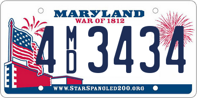 MD license plate 4MD3434