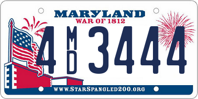 MD license plate 4MD3444