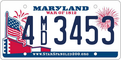 MD license plate 4MD3453