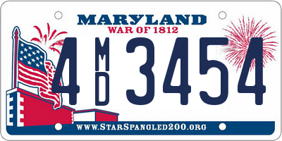 MD license plate 4MD3454