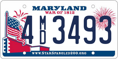 MD license plate 4MD3493