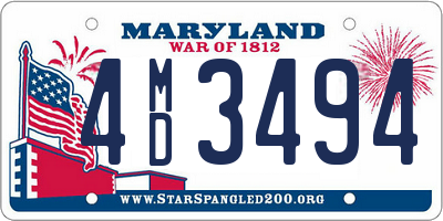 MD license plate 4MD3494