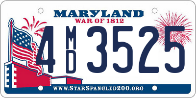 MD license plate 4MD3525