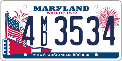 MD license plate 4MD3534