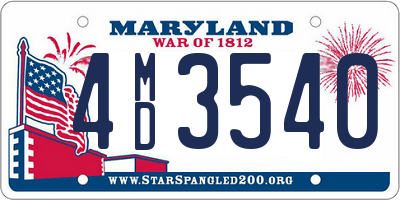 MD license plate 4MD3540