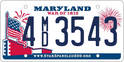 MD license plate 4MD3543