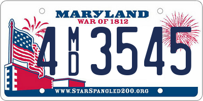 MD license plate 4MD3545