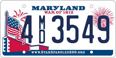 MD license plate 4MD3549