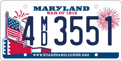 MD license plate 4MD3551