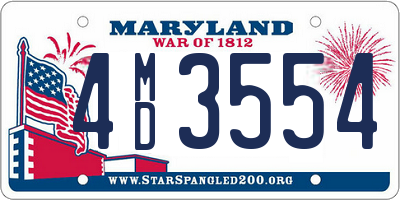 MD license plate 4MD3554