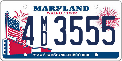 MD license plate 4MD3555